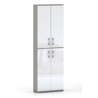 Szafa biurowa Pola 215 - 4D 60cm Szary Arktyczny z frontami w połysku